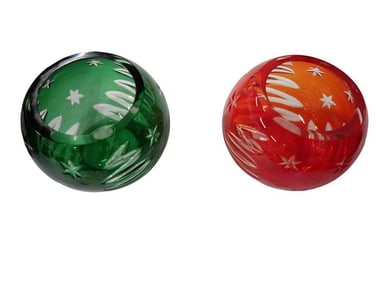 2 Waterford Crystal Cut to Clear Christmas Tree Marquis Votive Holders or Tea Light Holders