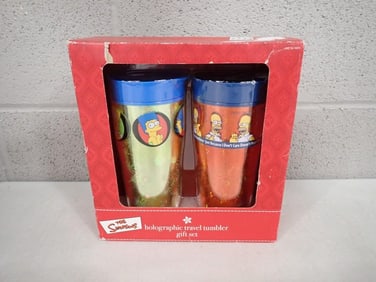 The Simpsons Holographic Travel Tumbler Gift Set in Original Box