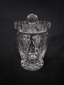 Vintage Marquis by Waterford Canterbury Crystal Barrel Biscuit Jar with Lid (Poland)