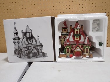 Department 56 North Pole Village "Route 1, North Pole, Home of Mr. & Mrs. Claus" porcelain