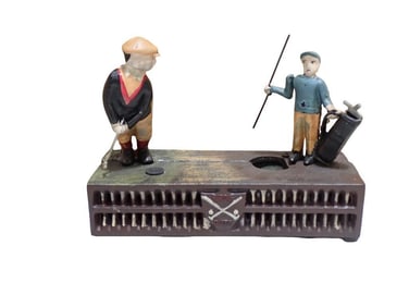 Vintage Birdie Putt Cast Iron Mechanical Bank