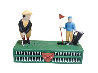 Vintage Birdie Putt Cast Iron Mechanical Bank