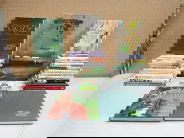 Large Lot of Mostly Golf Books including Jack Nicklaus, Tiger Woods, Some First Editions, Plus Wrigl