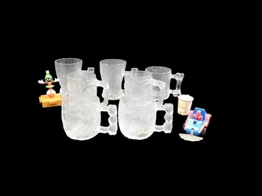 Flintstones Collector Glasses, Plus Marvin the Martian, Spiderman and McDonald's Milkshake Toys