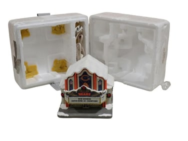 Hawthorne Village Chicago Bears Theater collectible from the NFL Christmas Village collection