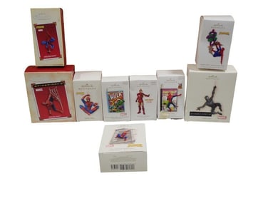 Hallmark Keepsake Christmas Ornaments including Marvel, Spider-man, Ironman, Incredible Hulk, Wolver