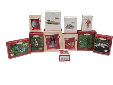 Hallmark Keepsake Christmas Ornaments including Star Wars - Death Star, Landspeeder, Darth Vader, et