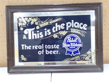 Vintage PBR Pabst Blue Ribbon Beer Bar Mirror