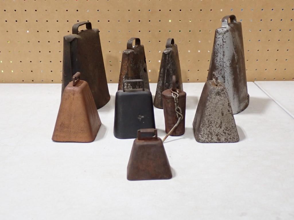 Collection of Vintage Cow and Goat Bells: Collection of Vintage Cow and Goat Bells All pictures are considered part of the description and should be examined carefully by bidders. Live Auctioneers is now offering Live Shipping through them. T