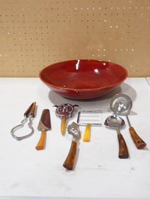 Vintage Kitchen Utensils and a Red Bowl