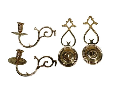 Virginia Metalcrafters Williamsburg Brass Pair of Candle Wall Sconces