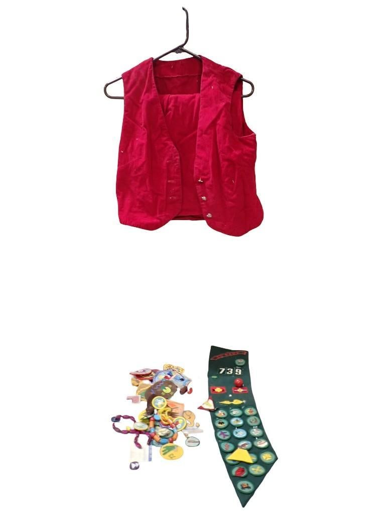 Lot of Scouting Items incl Girl Scout Embroidered Patches, Brownie Book, Red Vest, etc: Lot of Scouting Items incl Girl Scout Embroidered Patches, Brownie Book, Red Vest, etc All pictures are considered part of the description and should be examined carefully by bidders. Live Auctionee