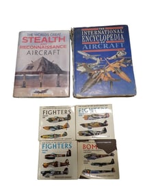 Lot of Books on Airplanes incl The International Encyclopedia of Aircraft, The World's Great Stealth