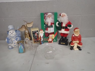 Christmas Lot including Santa Claus Figures, Snow man, Angels, etc.