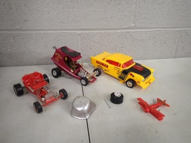 Toy Car Lot including Mother's Pies Funny Car, etc