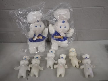 Lot of Pilsbury Dough Boy Vinyl Dolls and some Plush