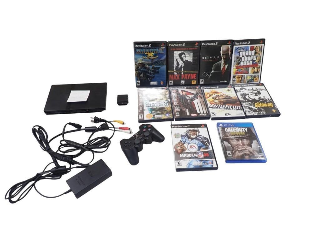 Video Game Lot including PlayStation 2 (Tested, works), Games, Controller, Cord (1 of 9)