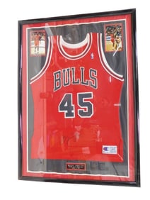 Michael Jordan Autographed Chicago Bulls #45 Basketball Jersey with Frame and COA