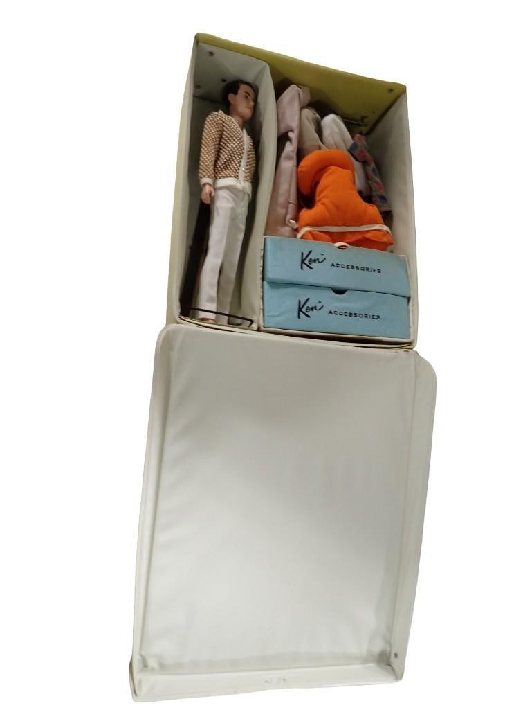 Vtg 1960s Ken Doll with Flocked Brunette Hair, Clothes, Stand, Shoes, Accessories, Fashion Booklets (1 of 19)