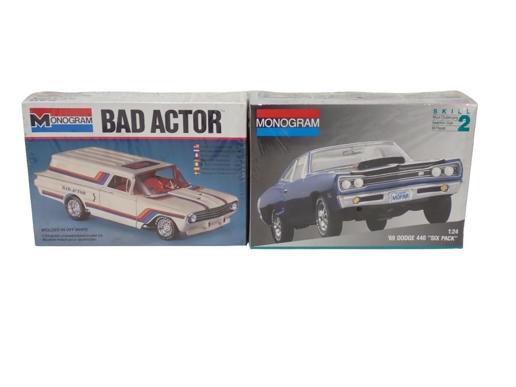 2 Sealed Monogram Model Car Kits incl Bad Actor and '69 Dodge 440 "Six Pack" (1 of 5)