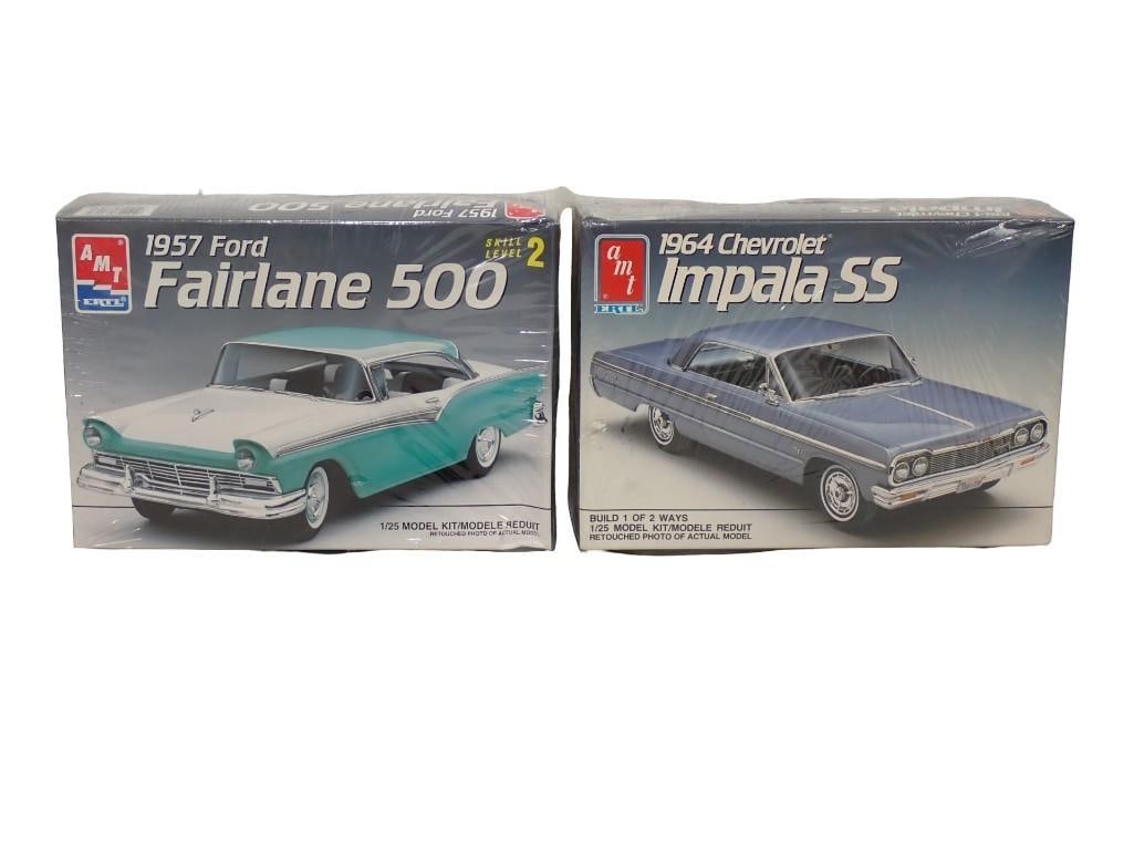 2 Sealed AMT ERTL Model Car Kits incl 1957 Fairlane 500 and 1964 Chevrolet Impala SS (1 of 5)