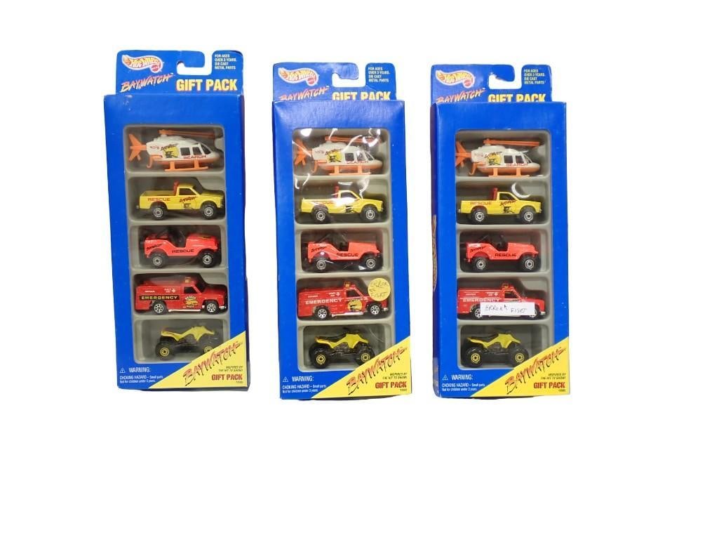 3 Hot Wheels Baywatch Gift Packs New in Package: 3 Hot Wheels Baywatch Gift Packs New in Package All pictures are considered part of the description and should be examined carefully by bidders. Live Auctioneers is now offering Live Shipping throug