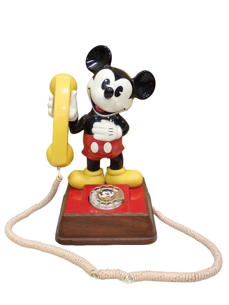 Vintage Mickey Mouse Rotary Dial Telephone with Original Mickey Mouse Logo Phone Cord (1 of 7)