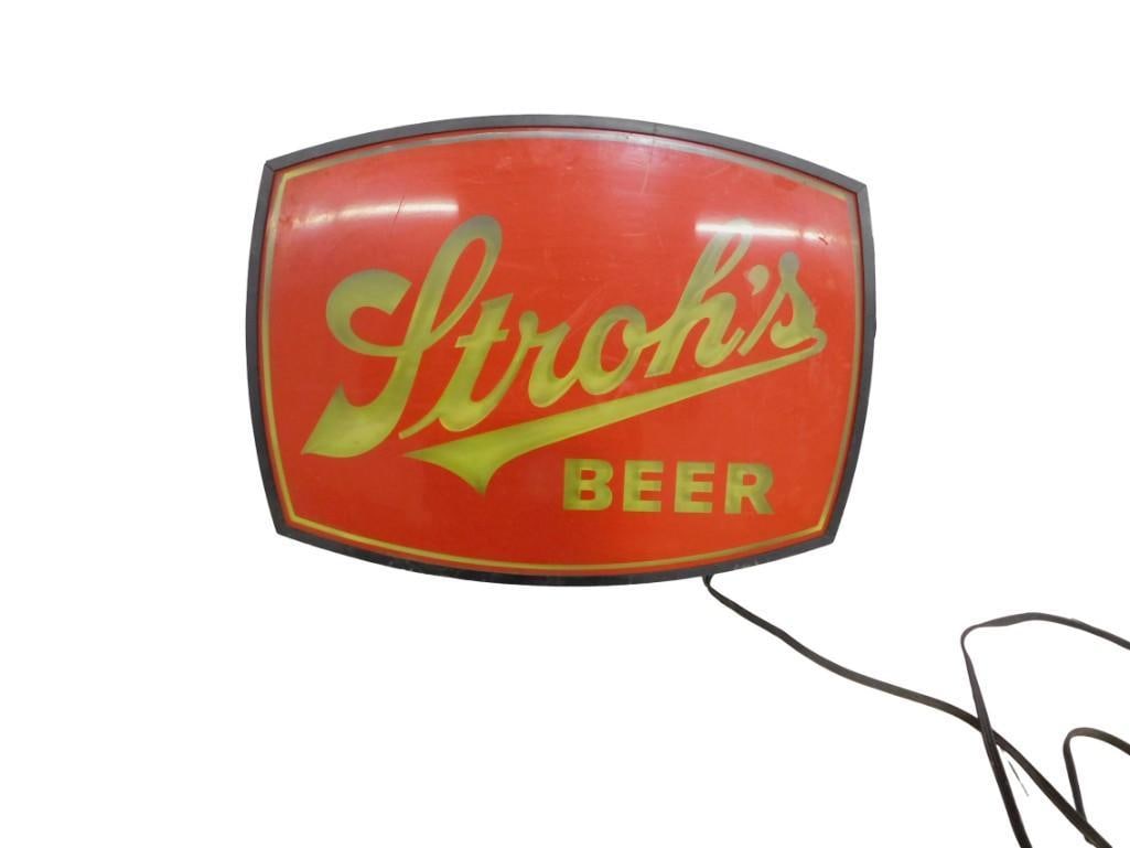 Stroh's Light Beer Advertising Bar Light - two sided (1 of 5)