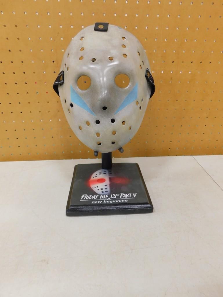 Friday the 13th Part V Prop Replica Hockey Mask with Stand and Autograph (No COA): Friday the 13th Part V Prop Replica Hockey Mask with Stand and Autograph (No COA) All pictures are considered part of the description and should be examined carefully by bidders. Live Auctioneers is n