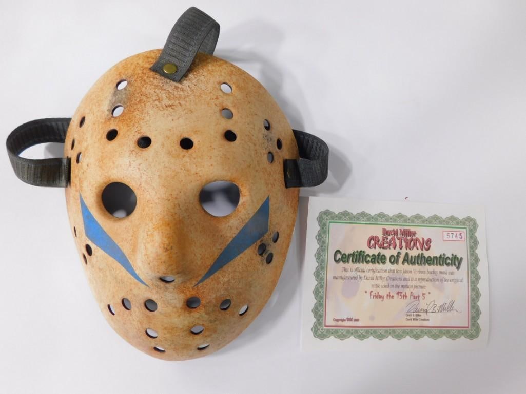 David Miller Creations Friday the 13tth Official Jason Vorhees Hockey Mask Replica with COA: David Miller Creations Friday the 13tth Official Jason Vorhees Hockey Mask Replica with COA All pictures are considered part of the description and should be examined carefully by bidders. Live Auctio