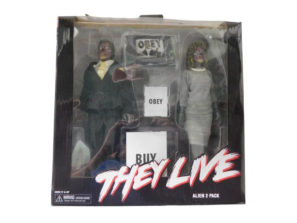 NECA They Live 8" Clothed Alien 2-Pack Action Figure Set New in Package (1 of 4)