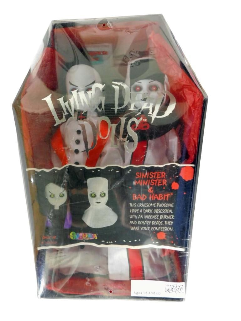 Mezco Living Dead Dolls Sinister Minister and Bad Habit New in Coffin Shaped Box (1 of 4)
