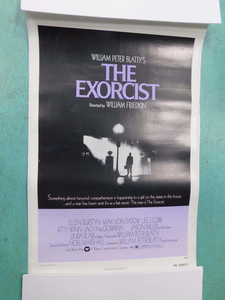 The Exorcist Movie Poster mounted on a canvas - roughly 41x27": The Exorcist Movie Poster mounted on a canvas - roughly 41x27" All pictures are considered part of the description and should be examined carefully by bidders. Live Auctioneers is now offering Live Sh