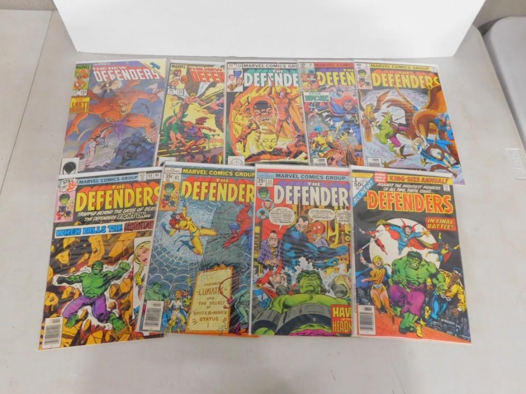 Vintage Marvel Comic Books including The Defenders: Vintage Marvel Comic Books including The Defenders All pictures are considered part of the description and should be examined carefully by bidders. Live Auctioneers is now offering Live Shipping throu