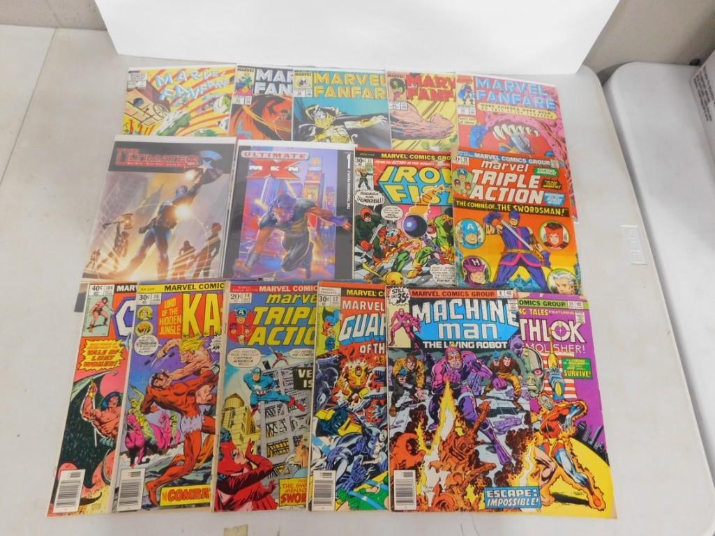 Lot of assorted Marvel Comic Books including Vintage, Triple Action, Fanfare, The Ultimates, Iron Fi (1 of 4)