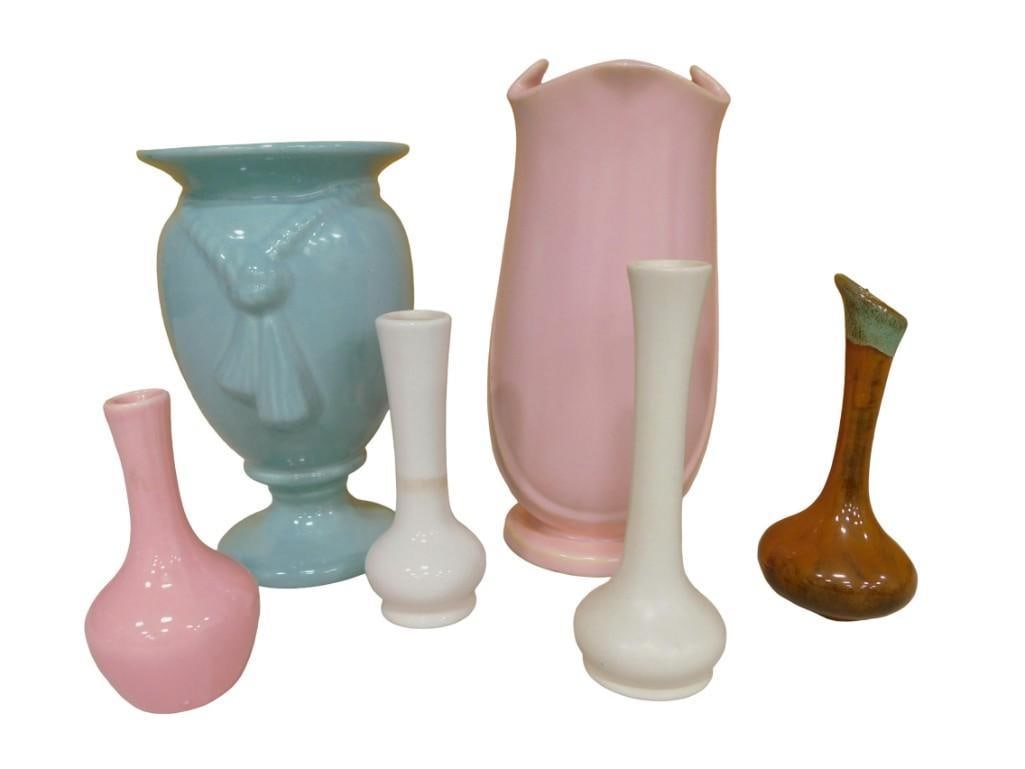 6 pieces of Assorted Pottery Including Weller, Vases, Pitchers, Signed, etc. (1 of 6)