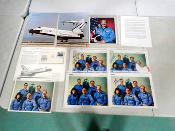 NASA Space Shuttle Mission STS-7 Crew Photos w/ Autographs, etc. Incl. Sally Ride (First US Woman),