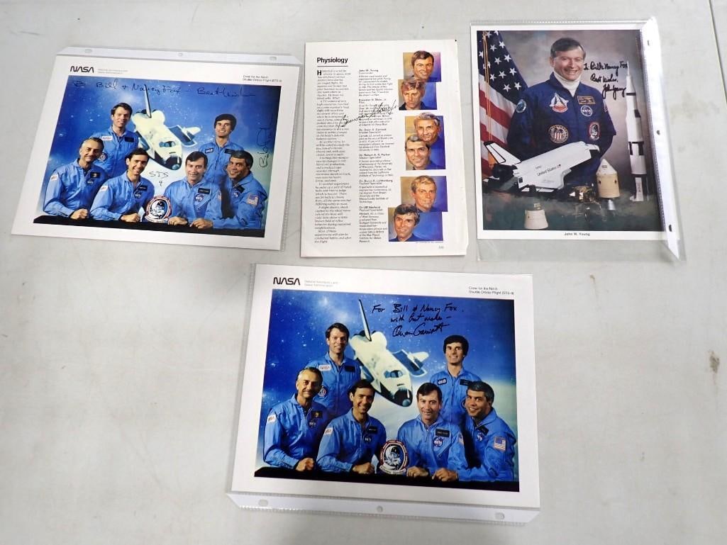 NASA Space Shuttle Mission STS-9 Crew Photos w/ Autographs, etc. John Young, Shaw, Garriott, Parker, (1 of 12)