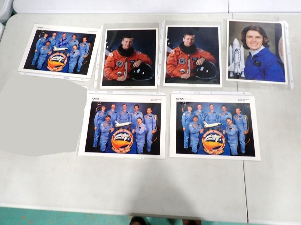 NASA Space Shuttle Mission 51-G Crew Photos w/ Autographs, Mission Patch Sticker, etc., Brandenstein (1 of 13)