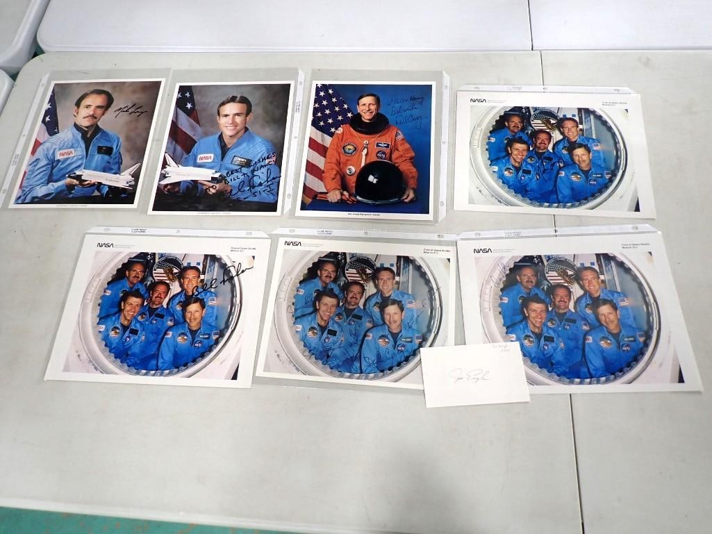 NASA Space Shuttle Mission 51-I Crew Photos w/ Autographs, etc. Engle, Covey, van Hoften, Lounge, Fi (1 of 12)