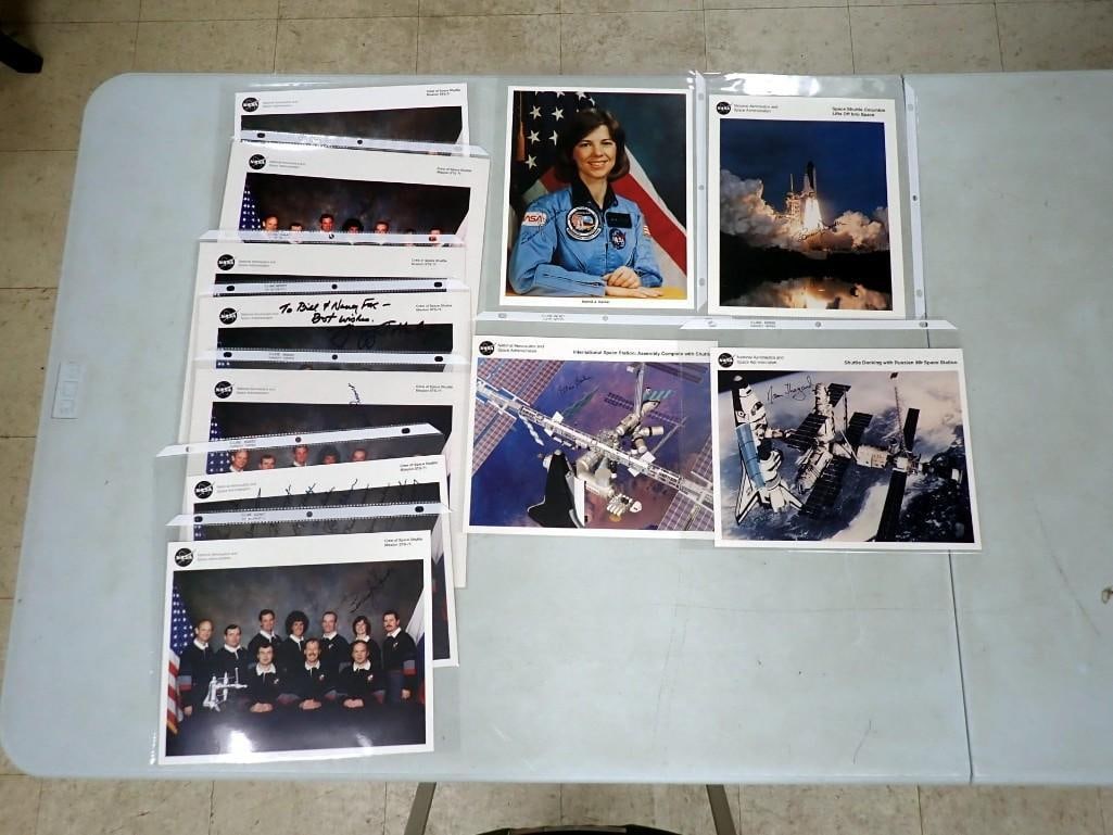 NASA Space Shuttle Mission STS-71 Crew Photos w/ Autographs, etc. First to Dock at the Russian Mir,: NASA Space Shuttle Mission STS-71 Crew Photos w/ Autographs, etc. First to Dock at the Russian Mir, 7 went up, 8 landed . Gibson, Precourt, Baker, Harbaugh, Dunbar, Solovyev, Strekalov, Burdarin, Dezh