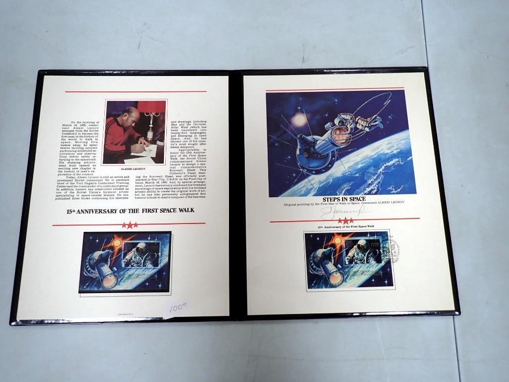 1980 Soviet commemorative stamp folder celebrating the 15th anniversary of Alexei Leonov's first sp (1 of 5)