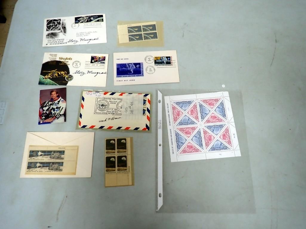 Misc. Lot including NASA First Day Issue Stamps, Skylab Story Musgrave Autographs (No COAs) other au (1 of 10)