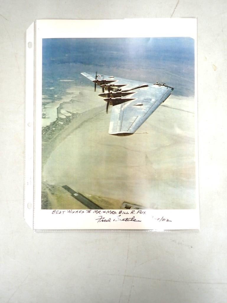 Fred Bretcher YB-35 Test Pilot Autographed Picture and Correspondence - No COA (1 of 2)