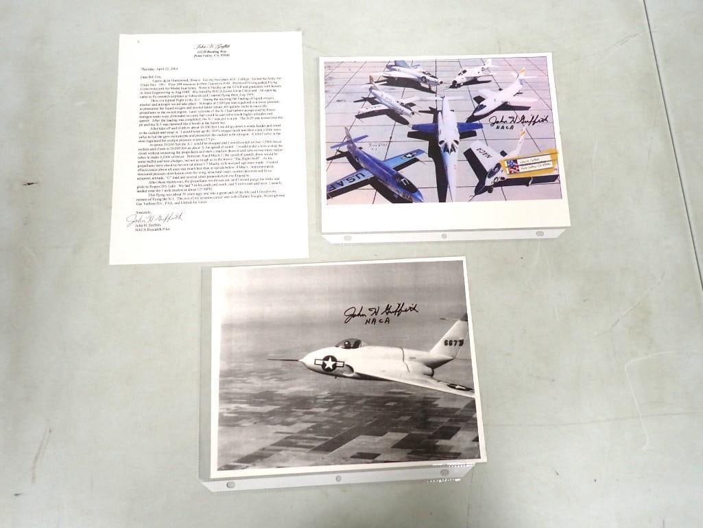 John Griffith NACA Research Test Pilot Autographed Letter and Pictures - No COAs (1 of 4)