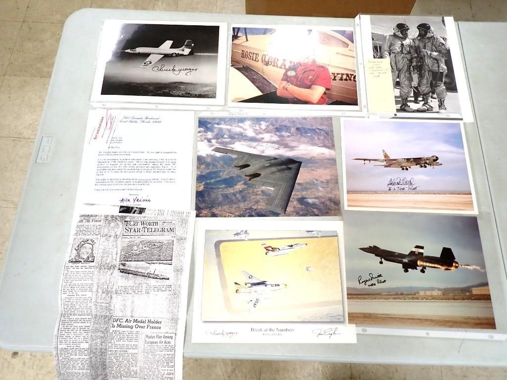 Autographed Test Pilot Pictures and Letter including Chuck Yeager, Rogers Smith, and Others (1 of 10)