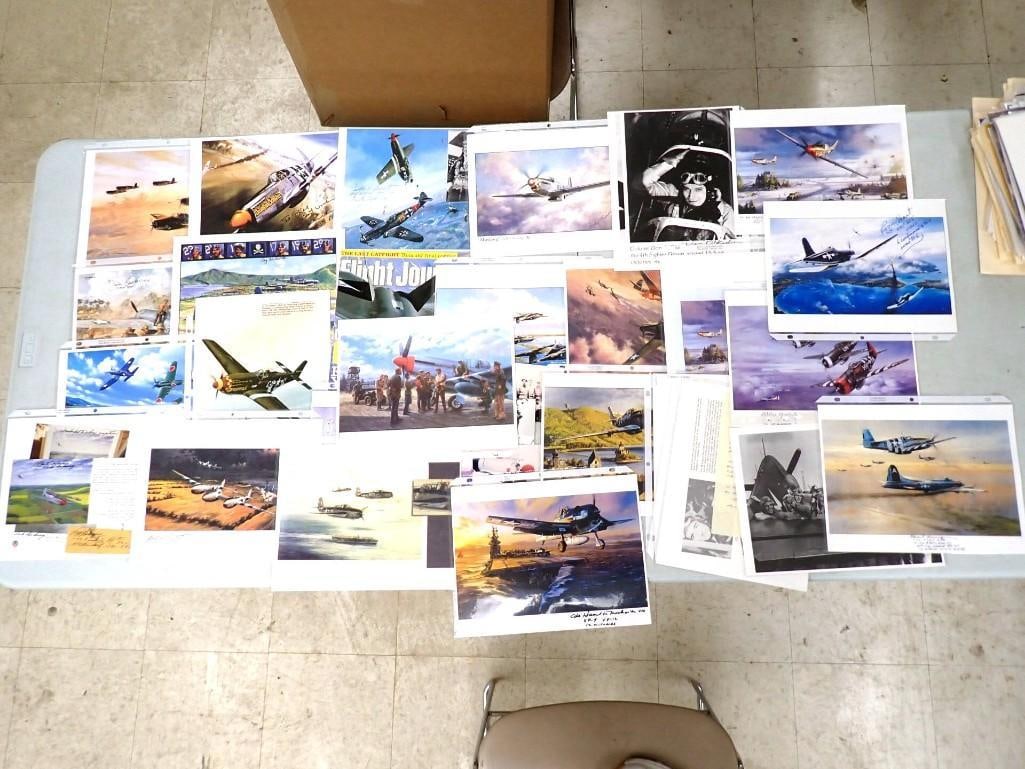 Lot of WWII Fighter Pilot Pictures and Autographs - No COAs (1 of 16)