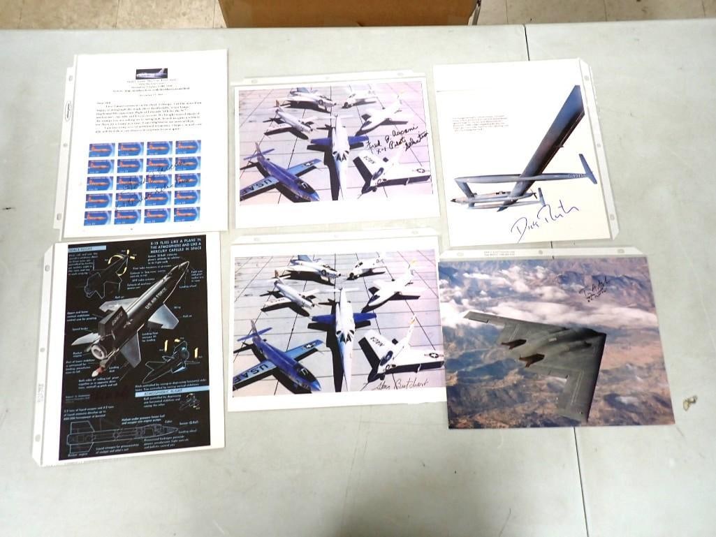Test Pilot Lot including Major General Fred Ascani Autographed Stamp Sheet, Pictures, etc. No COAs (1 of 8)