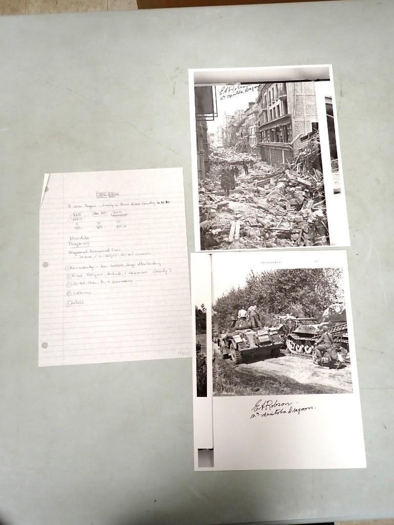 WWII 12th Manitoba Dragoons Signed Pictures - No COAs: WWII 12th Manitoba Dragoons Signed Pictures - No COAs All pictures are considered part of the description and should be examined carefully by bidders. Live Auctioneers is now offering Live Shipping th