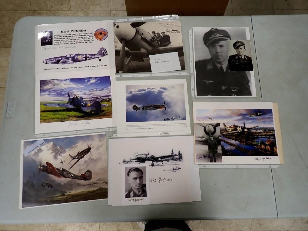 WWII German Air Force Luftwaffe Pictures and Autographs - No COAs: WWII German Air Force Luftwaffe Pictures and Autographs, Ephemera - No COAs All pictures are considered part of the description and should be examined carefully by bidders. Live Auctioneers is now off